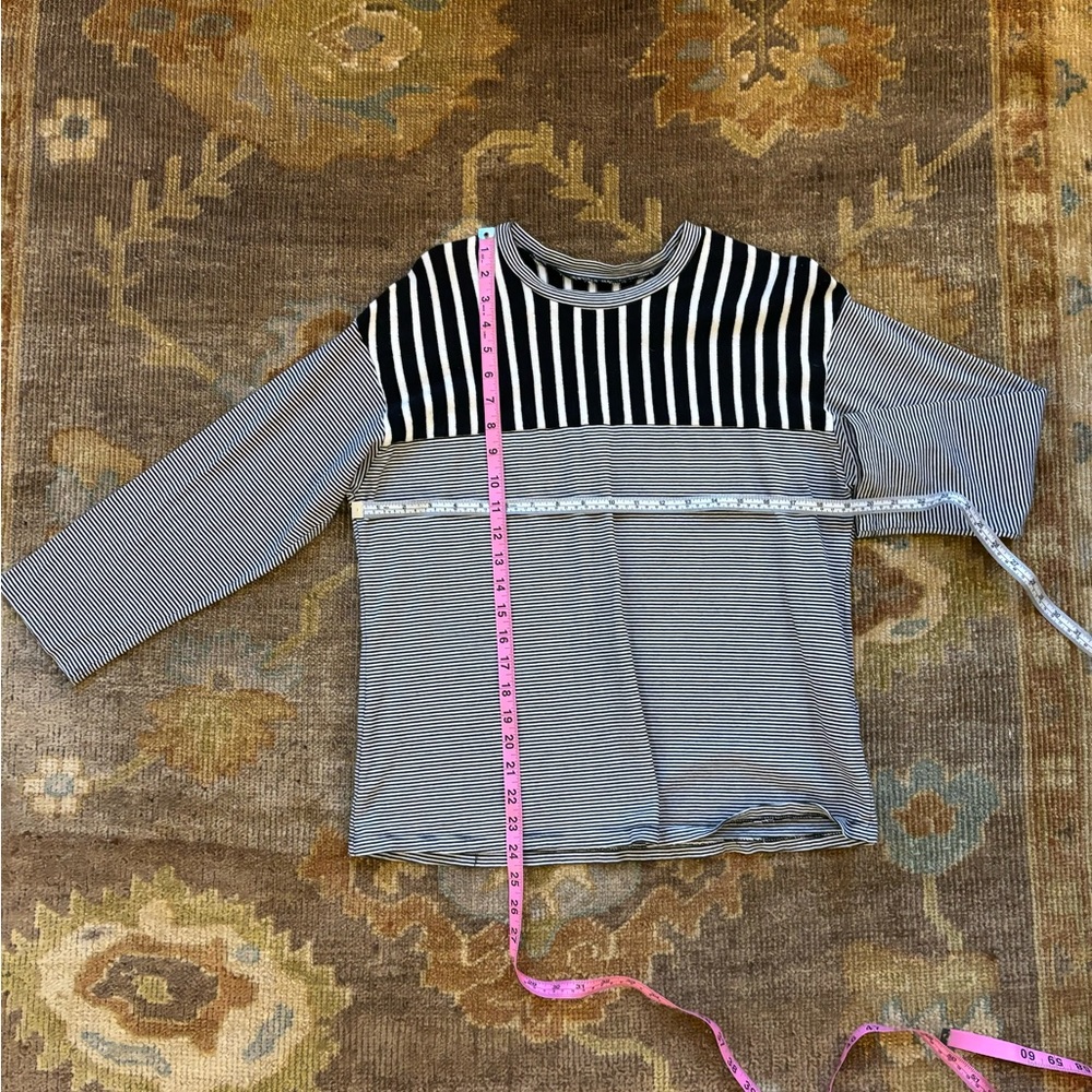 3/4 sleeve striped top